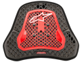 Alpinestars Nucleon KR-Cell Ci S borstbeschermer, Transparent Smoke Red en zwart, voorzien van een honingraat cel-microstructuur, vier zwarte bevestigingsknoppen, wit Alpinestars logo, lichtgewicht ergonomisch beschermend inzetstuk voor motorraces en sportief rijden