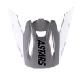 Alpinestars S-M5 Rayon vizier, helmaccessoire, mat wit, met opvallende zwarte ASTARS-branding op de klep, aerodynamische ventilatieopeningen, nauwkeurig gevormde kunststof constructie voor SM5 motorcrosshelmen
