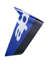 Alpinestars Supertech R10 Arius Race Spoiler, aerodynamische racehelmspoiler, blauw en zwart, glanzende afwerking, scherpe hoeken, reflecterend oppervlak