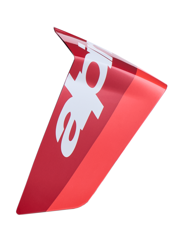 Alpinestars Supertech R10 Arius Race Spoiler, motorhelm-accessoire, rood en wit, glanzende afwerking, aerodynamisch vervangingsonderdeel voor racehelmen