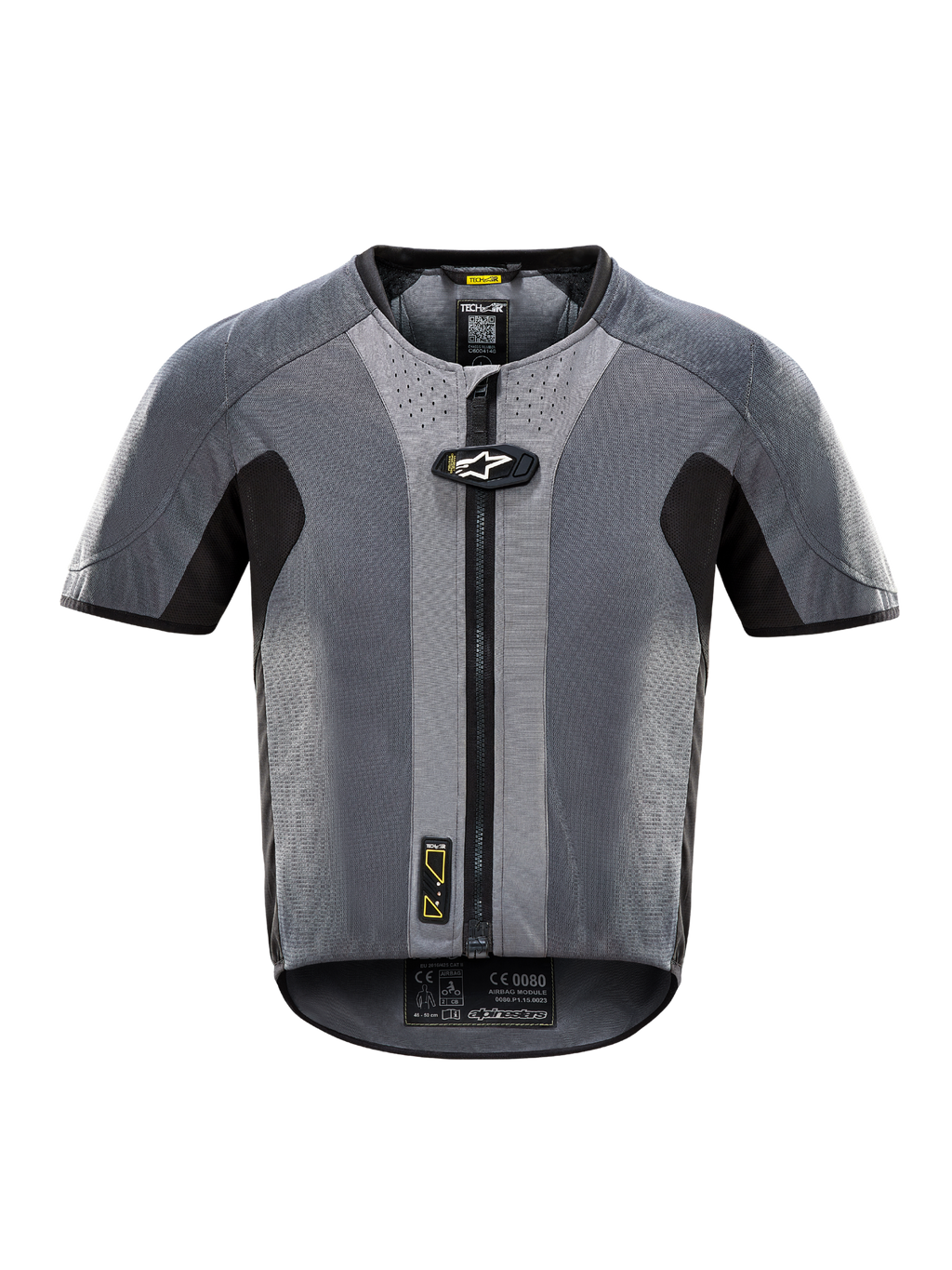 Alpinestars Tech-Air 5 Systeem, donkergrijs elektronisch airbagvest met ritssluiting en autonome veiligheid.