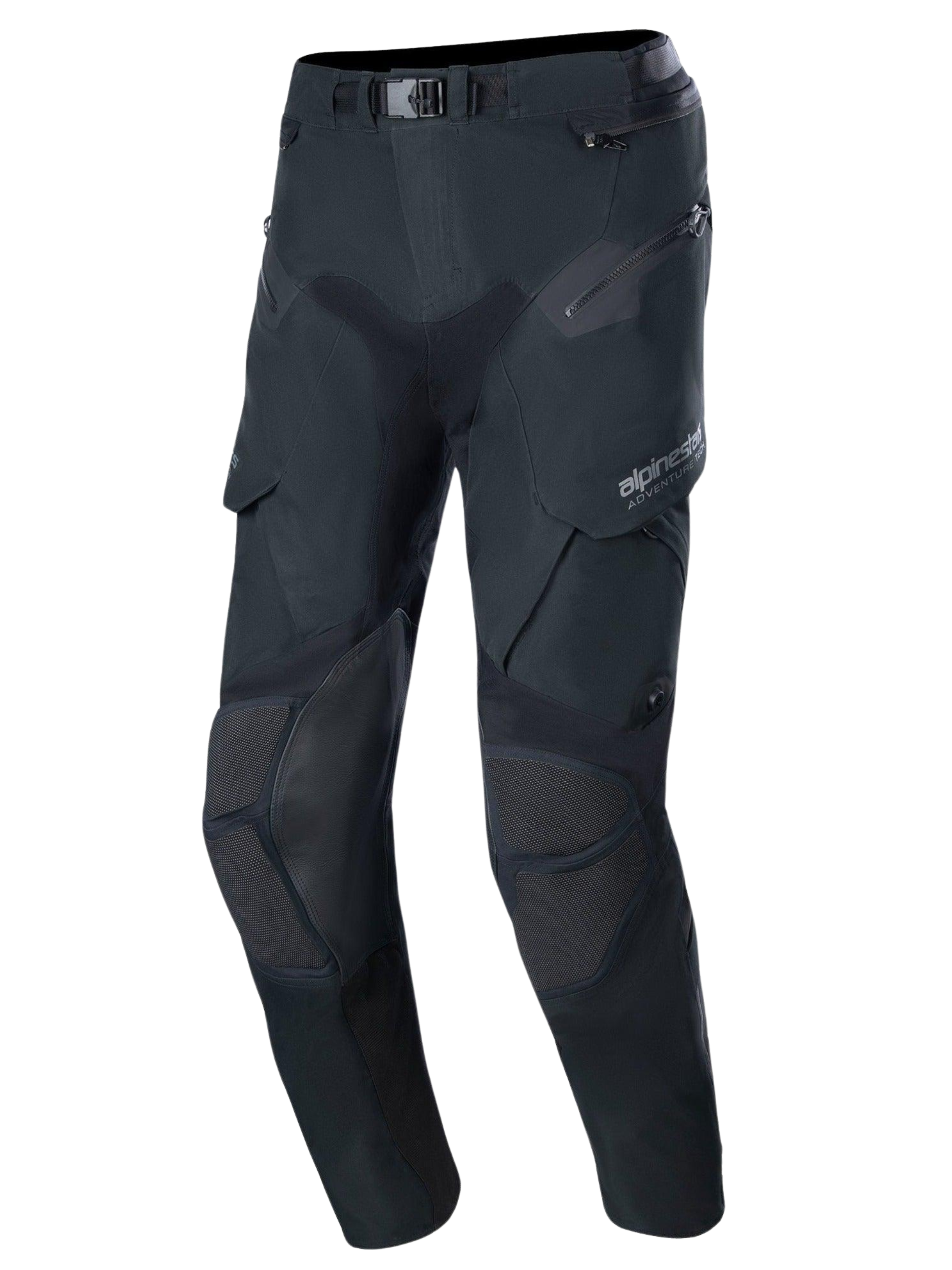 Alpinestars Boulder 3L GORE-TEX broek - korte lengte, zwarte adventure motorbroek, voorzien van versterkte knie- en dijpanelen, meerdere zakken met rits, taille met magnetische gesp en duurzame stof met textuur voor waterdichte bescherming