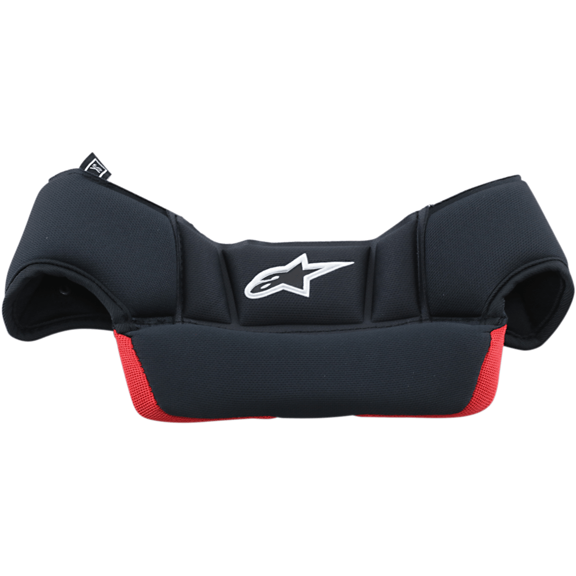 Alpinestars Supertech M10/M8 helm kroonkussentjes, vervangend helmaccessoire, zwart en rood, met wit Alpinestars-logo, zacht gewatteerd mesh-materiaal met een gebogen ergonomische vorm voor een optimale pasvorm binnenin de helm