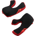 Alpinestars Supertech M10/M8 wangkussenset, vervangende voering, zwart en rood, voorzien van ERS Emergency Release System-tabs, comfortschuim met honingraatstructuur en rode mesh-accenten, motorhelm accessoires
