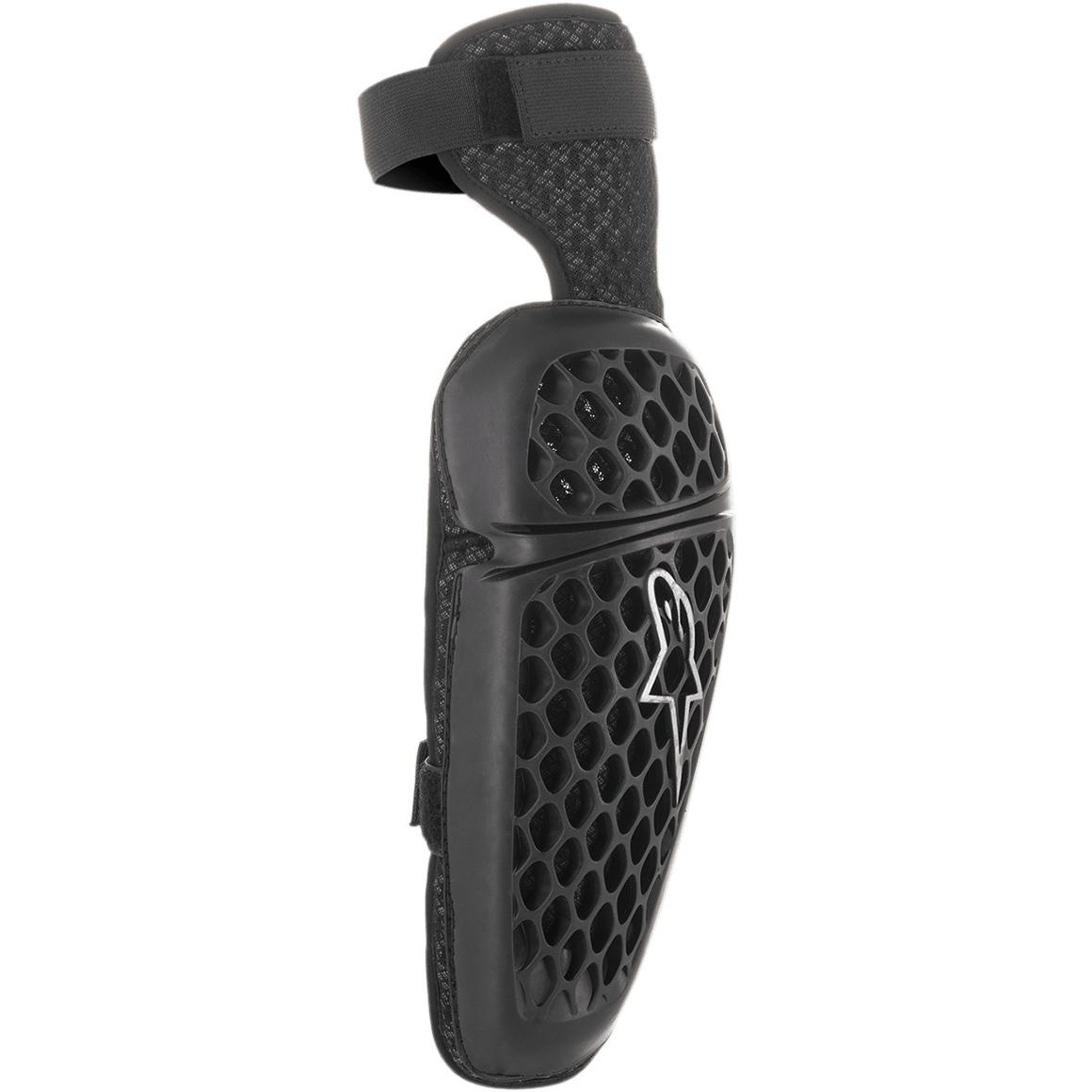 Alpinestars Youth Bionic Plus elleboogbeschermer, zwart, buitenschaal met honingraatpatroon en wit Astar-logo, dubbel bandsluitsysteem, ergonomische motorcross- en off-roadbescherming voor de jeugd