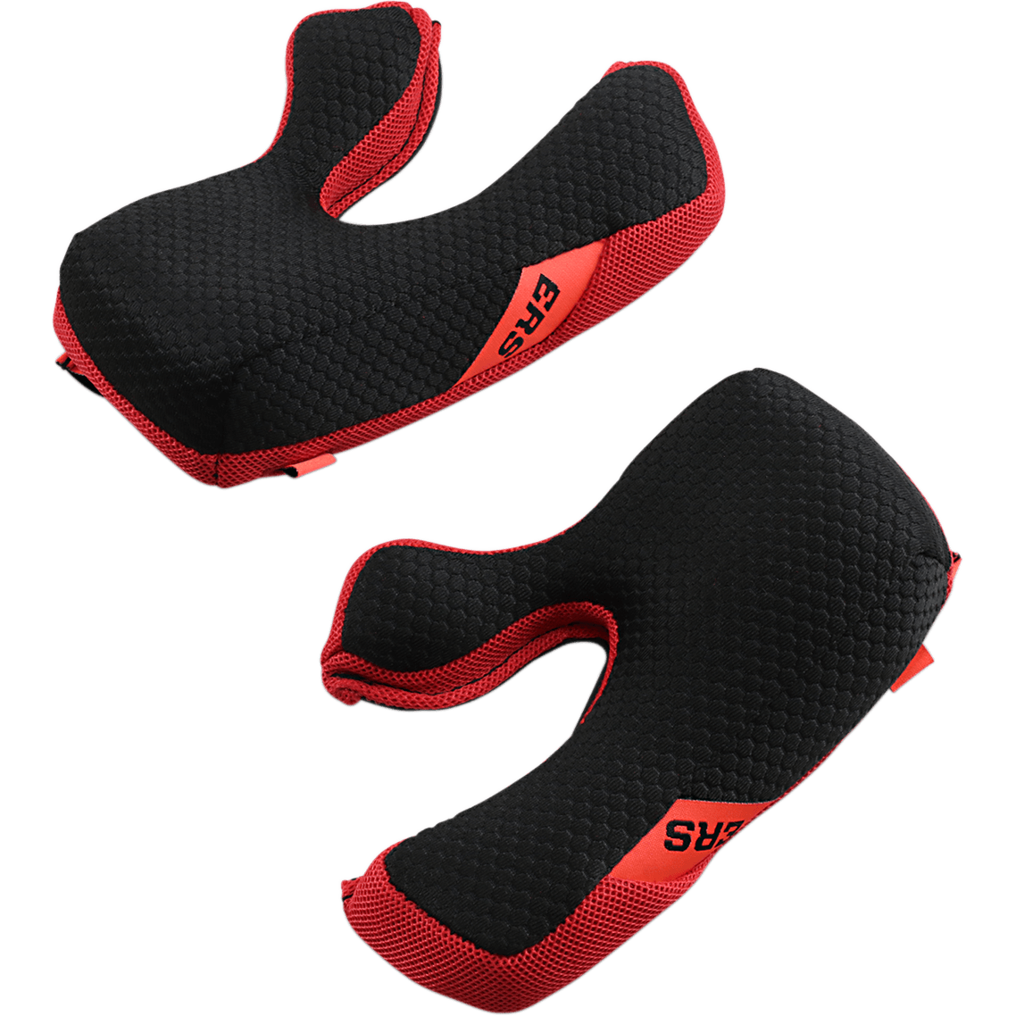 Alpinestars Supertech M10/M8 wangkussenset, vervangende voering, zwart en rood, voorzien van ERS Emergency Release System-tabs, comfortschuim met honingraatstructuur en rode mesh-accenten, motorhelm accessoires